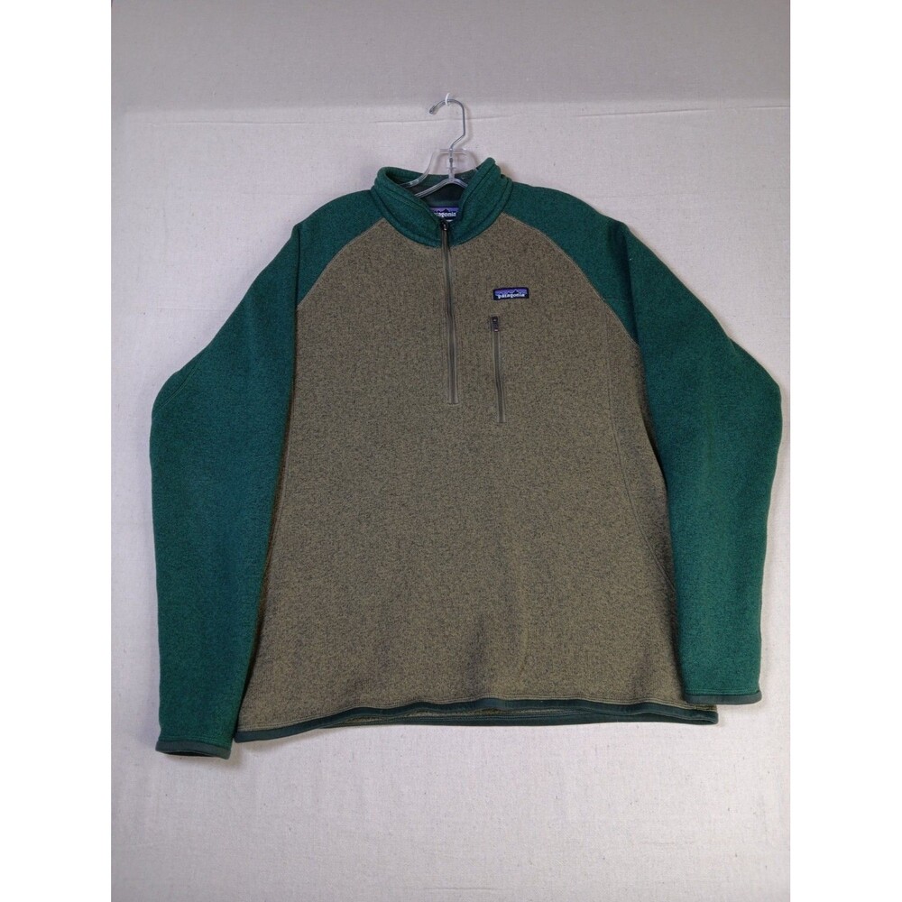 Patagonia Better Sweater 1/4 Zip Fleece Pullover XL Green Zip Pocket Outdoors